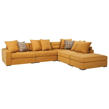 Contemporary 5-Piece Sectional with Ottoman